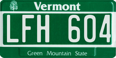 VT license plate LFH604