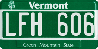 VT license plate LFH606