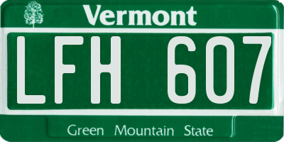 VT license plate LFH607