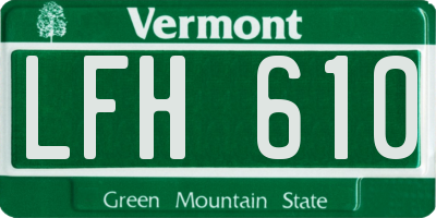 VT license plate LFH610
