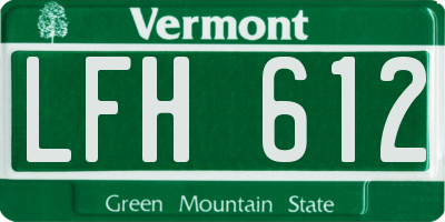 VT license plate LFH612