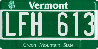 VT license plate LFH613