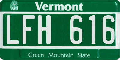 VT license plate LFH616