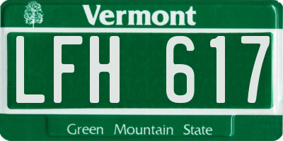 VT license plate LFH617