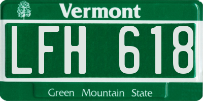 VT license plate LFH618