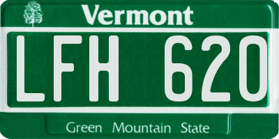 VT license plate LFH620