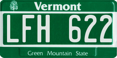 VT license plate LFH622