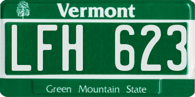 VT license plate LFH623