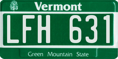 VT license plate LFH631