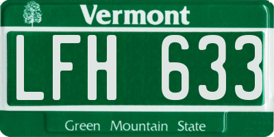 VT license plate LFH633