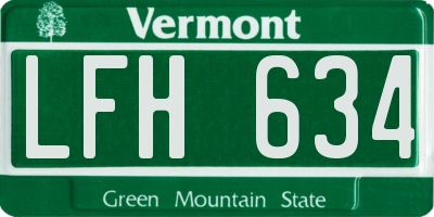 VT license plate LFH634