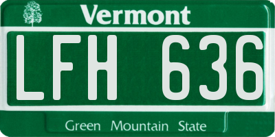 VT license plate LFH636