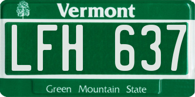 VT license plate LFH637