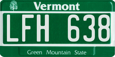 VT license plate LFH638