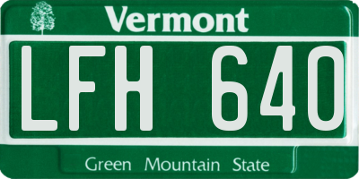 VT license plate LFH640