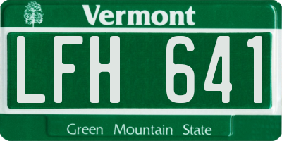 VT license plate LFH641