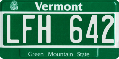 VT license plate LFH642