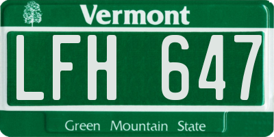 VT license plate LFH647