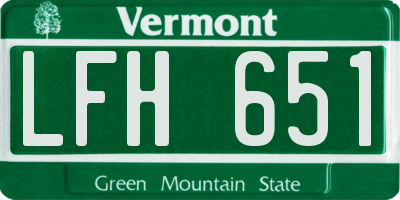 VT license plate LFH651