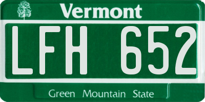 VT license plate LFH652