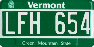 VT license plate LFH654