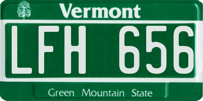 VT license plate LFH656