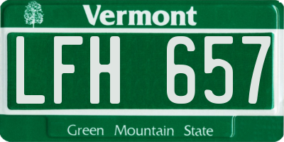VT license plate LFH657
