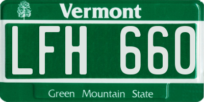 VT license plate LFH660