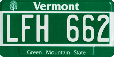 VT license plate LFH662