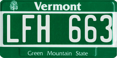 VT license plate LFH663