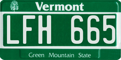 VT license plate LFH665