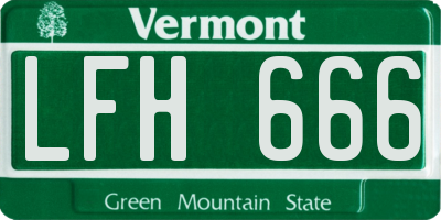 VT license plate LFH666
