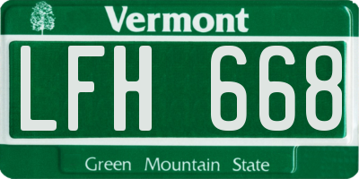 VT license plate LFH668