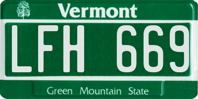VT license plate LFH669