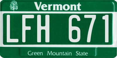 VT license plate LFH671