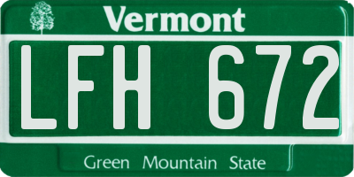 VT license plate LFH672