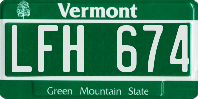 VT license plate LFH674