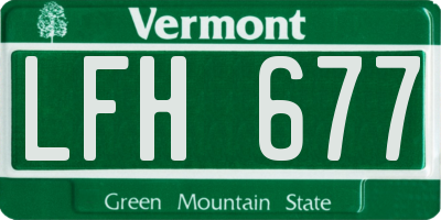 VT license plate LFH677