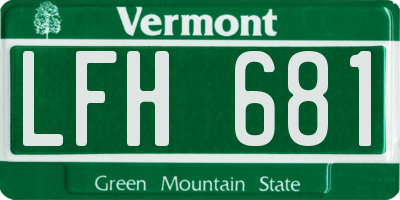 VT license plate LFH681