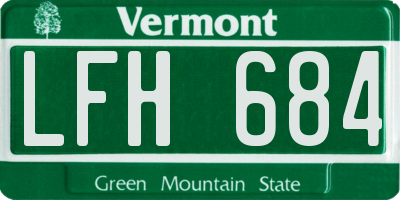 VT license plate LFH684