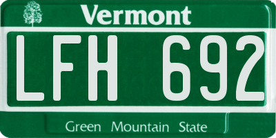 VT license plate LFH692