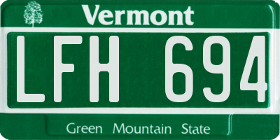 VT license plate LFH694