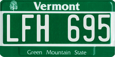 VT license plate LFH695