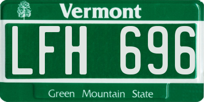 VT license plate LFH696