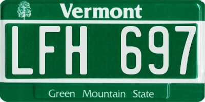 VT license plate LFH697