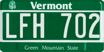 VT license plate LFH702