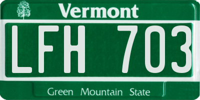 VT license plate LFH703