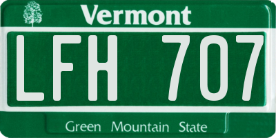 VT license plate LFH707