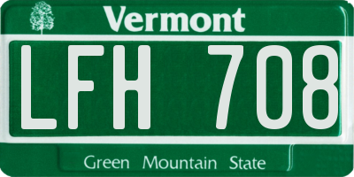 VT license plate LFH708