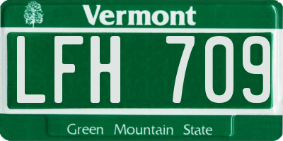 VT license plate LFH709
